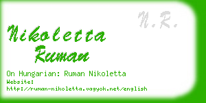 nikoletta ruman business card